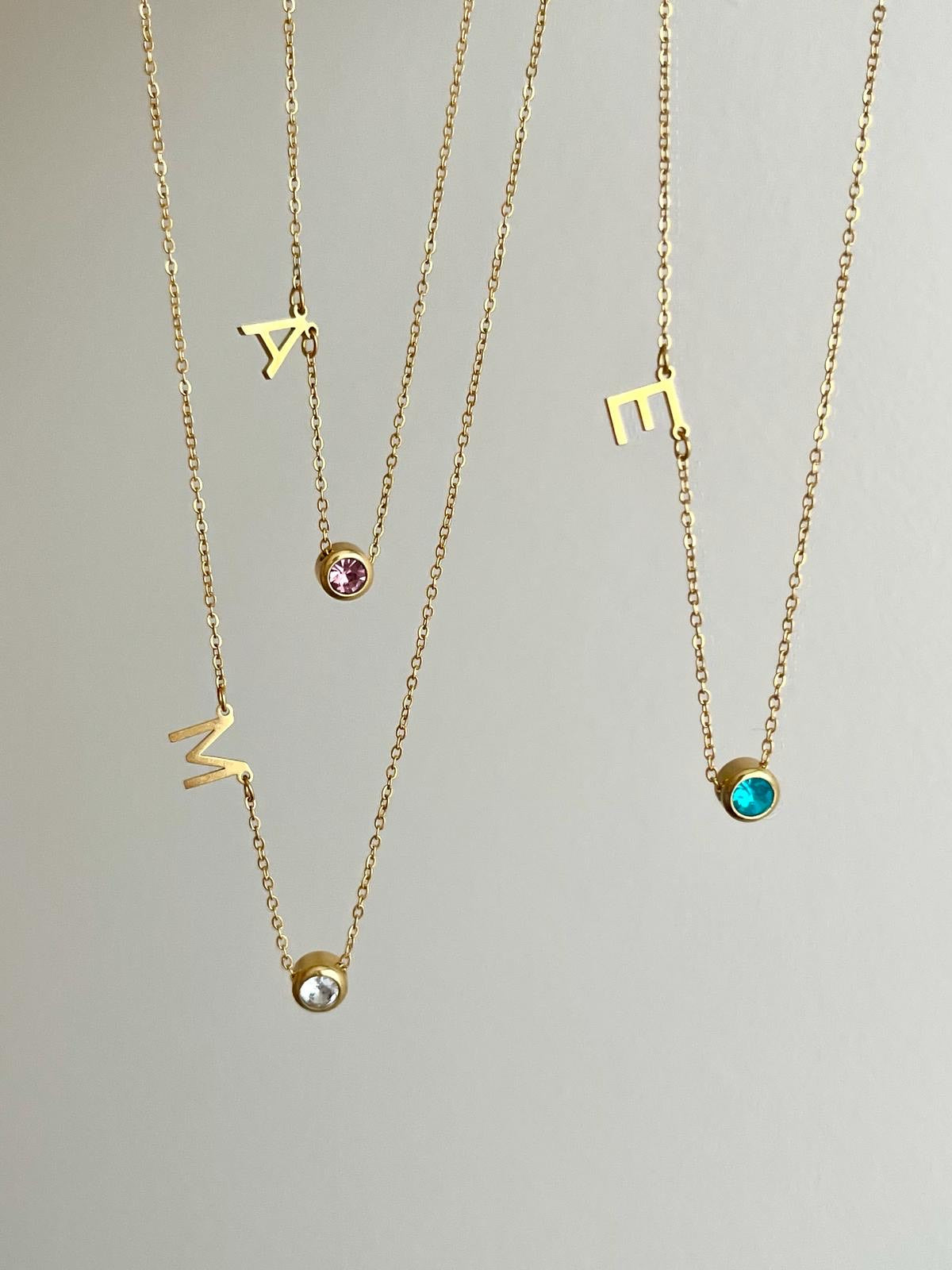 Ogrlica Birthstone sa slovom